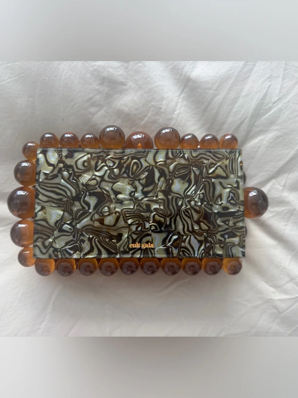 cult gaia Brown Tortoiseshell Beaded Edge Phone Case